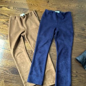 Tuckernuck fake suede pants in navy and camel size s